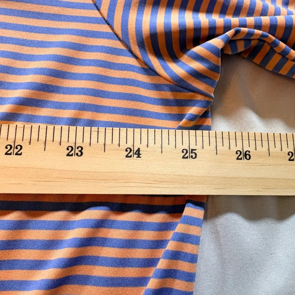 Ralph Lauren RL Golf Polo Mens XL Orange Blue Striped Sharon Golf Club Shirt